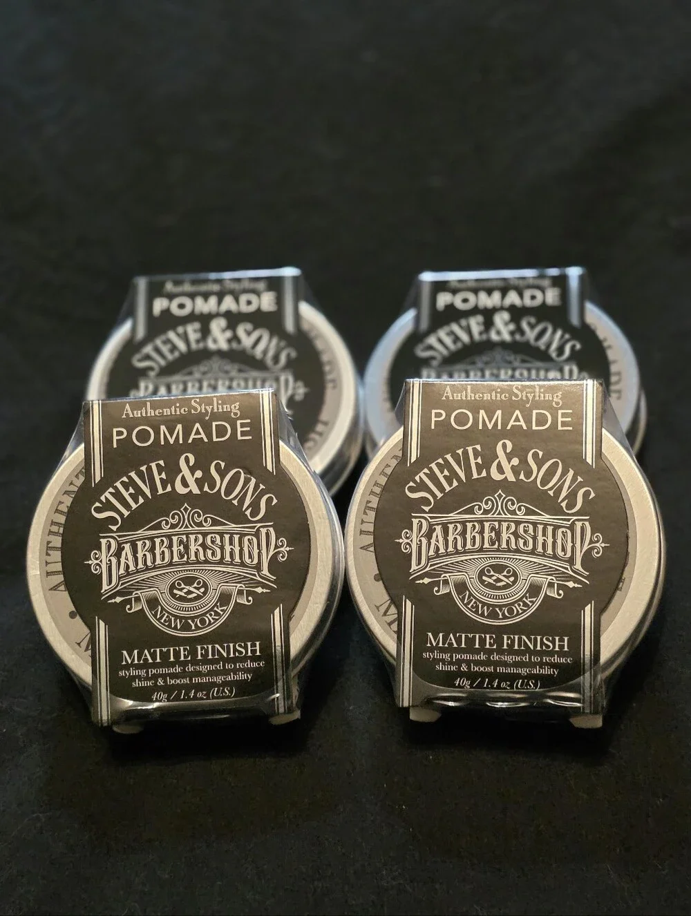 Steve & Sons Matte Finish Authentic Styling Pomade Bundle Of 4